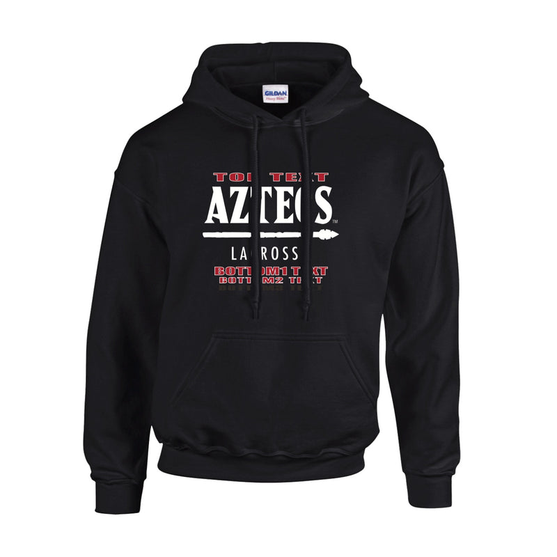 Fleece Hoodie - Black - Logo Text Drop