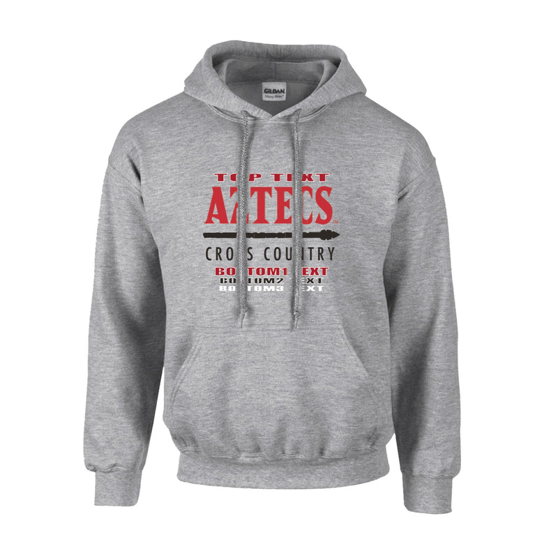 Fleece Hoodie - Sport Grey - Logo Text Drop