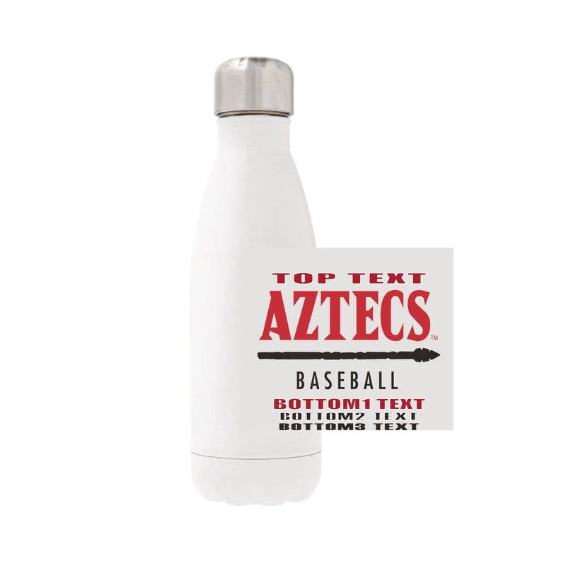 12oz Stainless Steel Water Bottle - White - Logo Text Drop