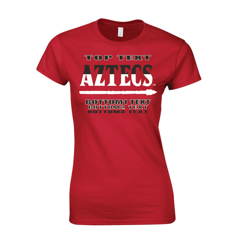 Women's Classic T-Shirt - Red - Logo Text Drop