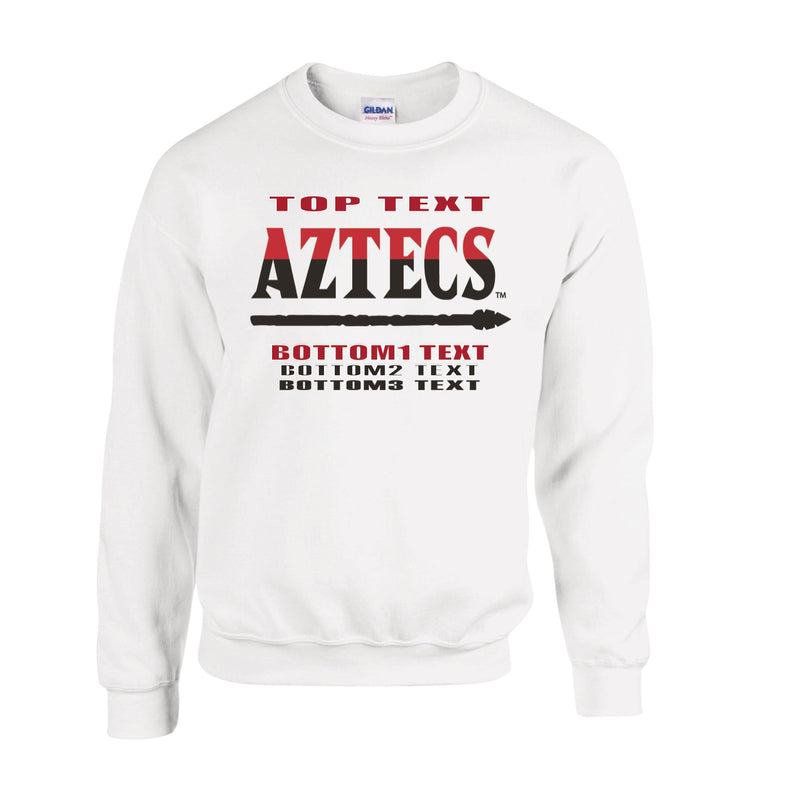 Fleece Crewneck - White - Logo Text Drop