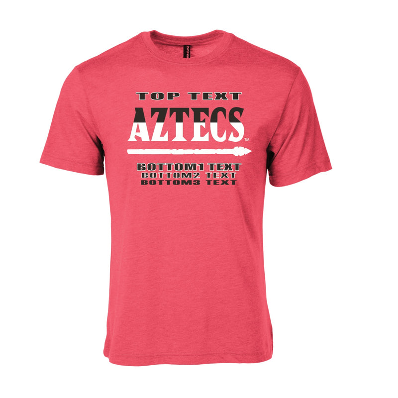 Men's Triblend T-Shirt - Red Heather - Logo Text Drop