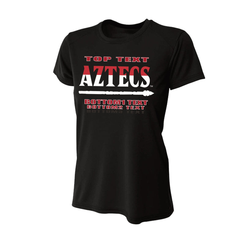 Women's Performance T-Shirt - Black - Logo Text Drop