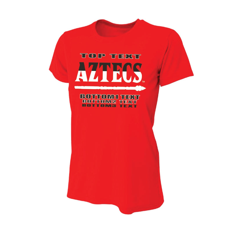 Women's Performance T-Shirt - Scarlet - Logo Text Drop