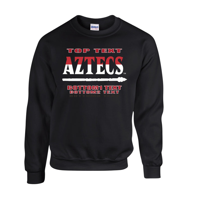 Fleece Crewneck - Black - Logo Text Drop