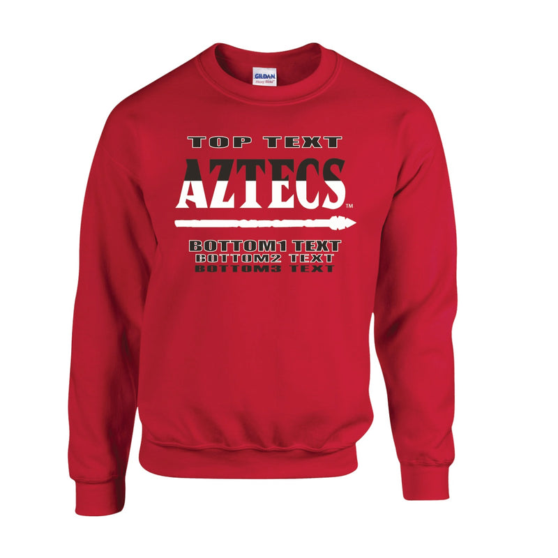 Fleece Crewneck - Red - Logo Text Drop