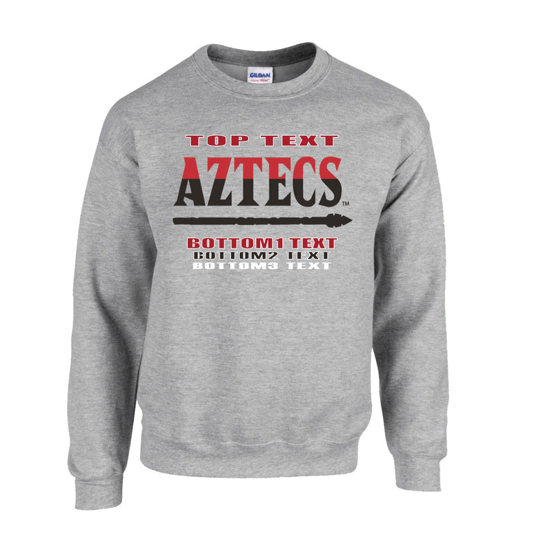 Fleece Crewneck - Sport Grey - Logo Text Drop