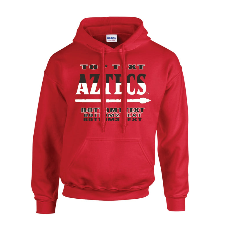 Fleece Hoodie - Red - Logo Text Drop