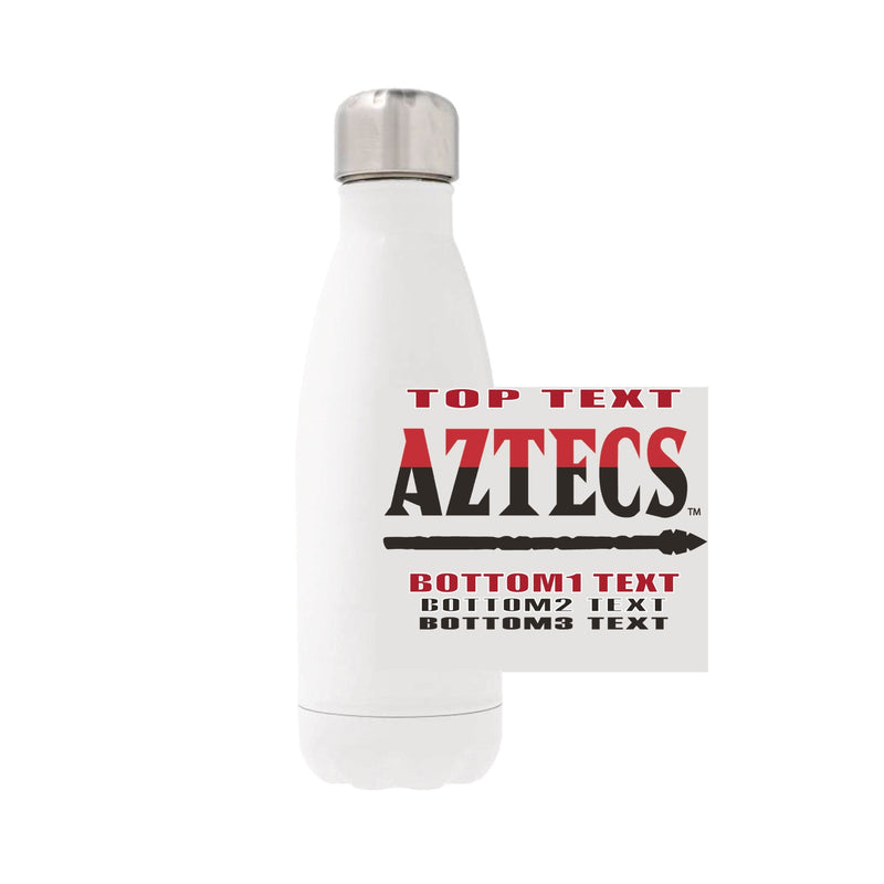 12oz Stainless Steel Water Bottle - White - Logo Text Drop